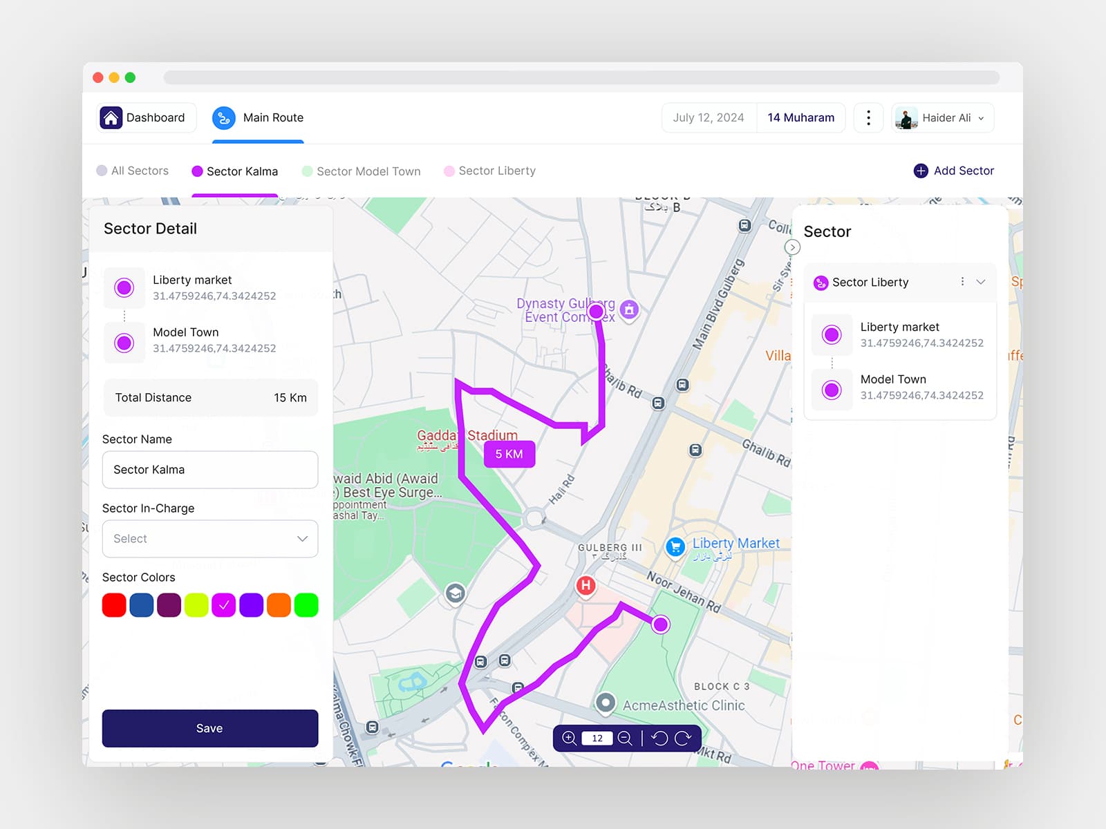 Layered overview — admin landing dashboard with stat cards, Punjab heat map, and event analytics